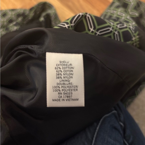 Banana Republic Navy and Green Geometric Trench Coat size medium - Picture 7 of 7